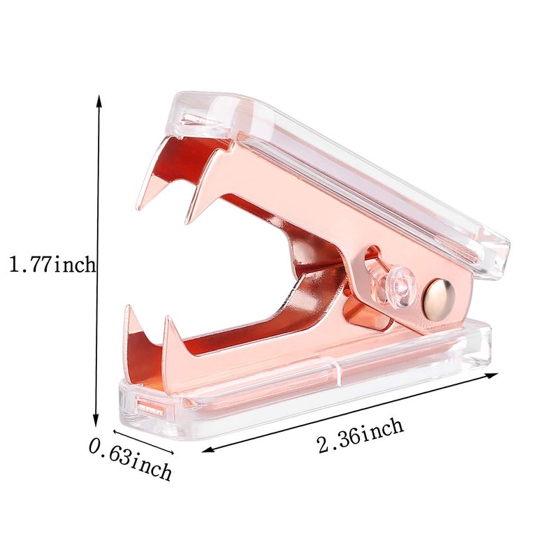 ALSISK Desk Accessory Kit,Acrylic Stapler Set, Tape Dispenser, Staple Remover with 1000pcs 26/6 Staples -Rose Gold - Image 5